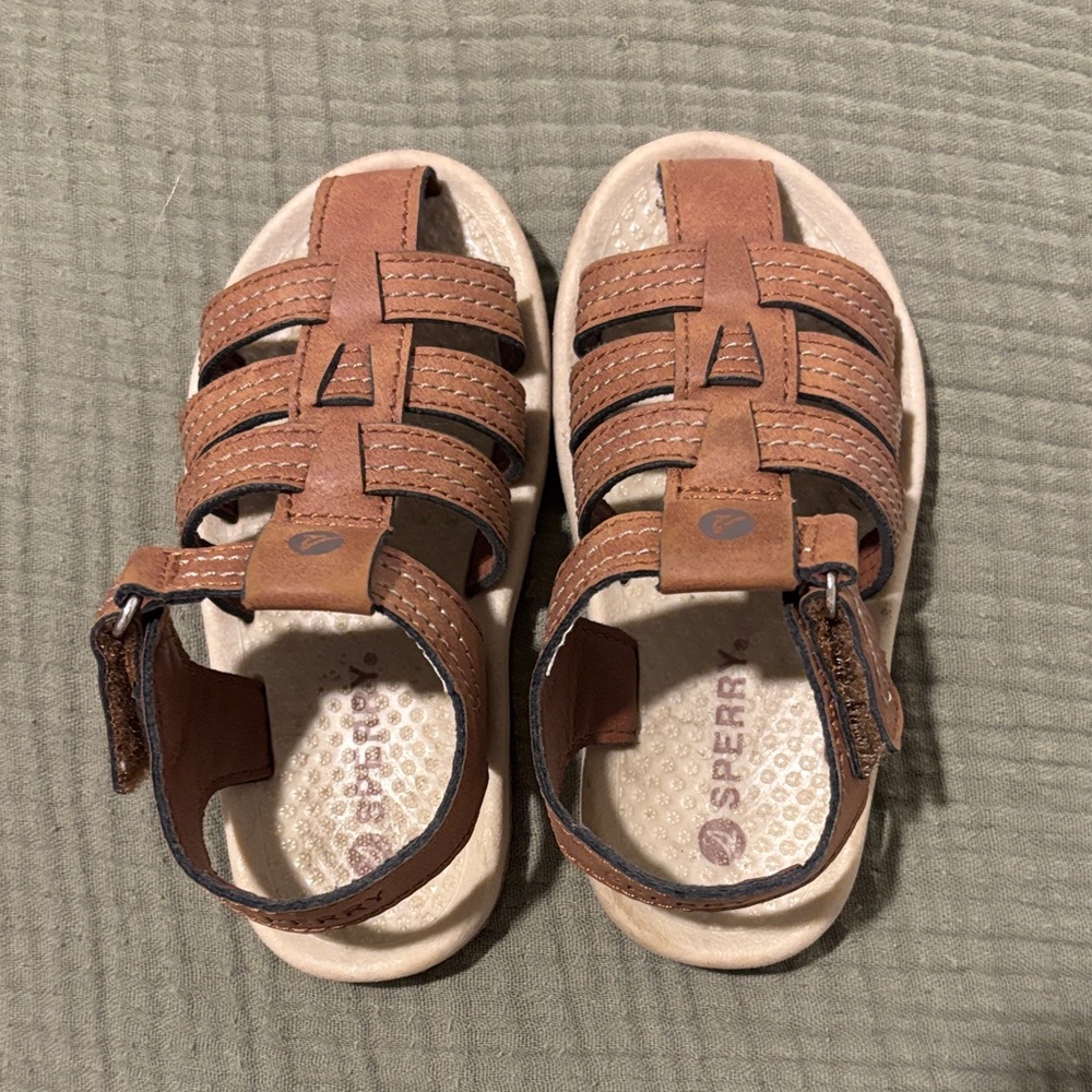 Sperry Kids Tan Leather Sandals